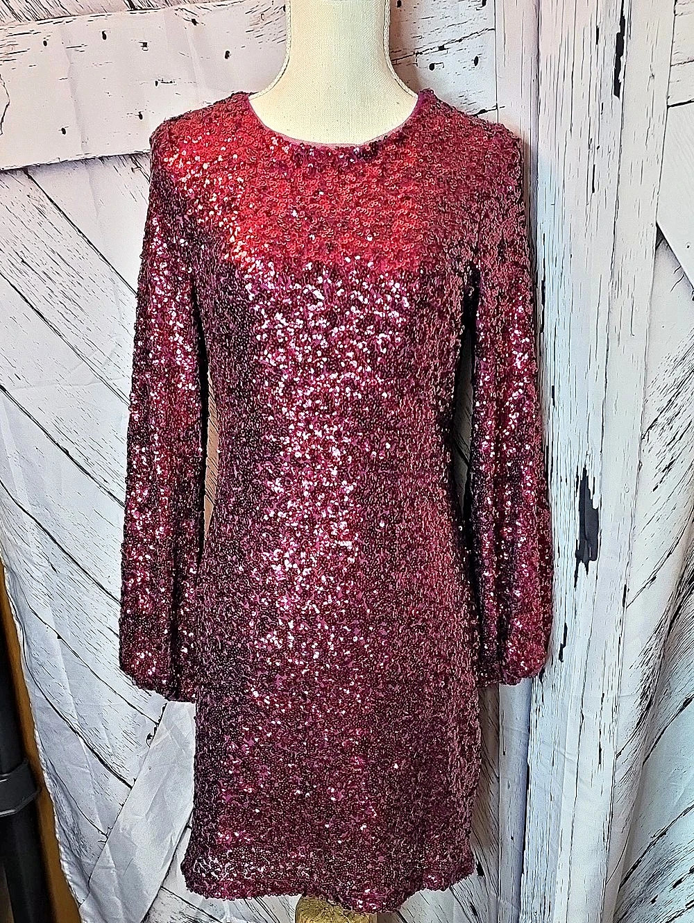 Betsy & Adam Sequin Mini Dress in Pink Size 10 NWT